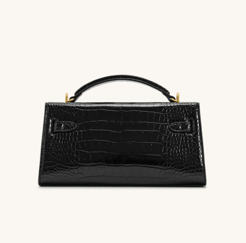 ELOAL Elegant Crocodile Pattern Leather Kelly Handbag