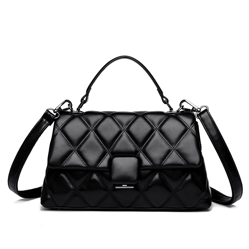 ELOAL Elegant Quilted Flap Handbag with Crossbody Strap