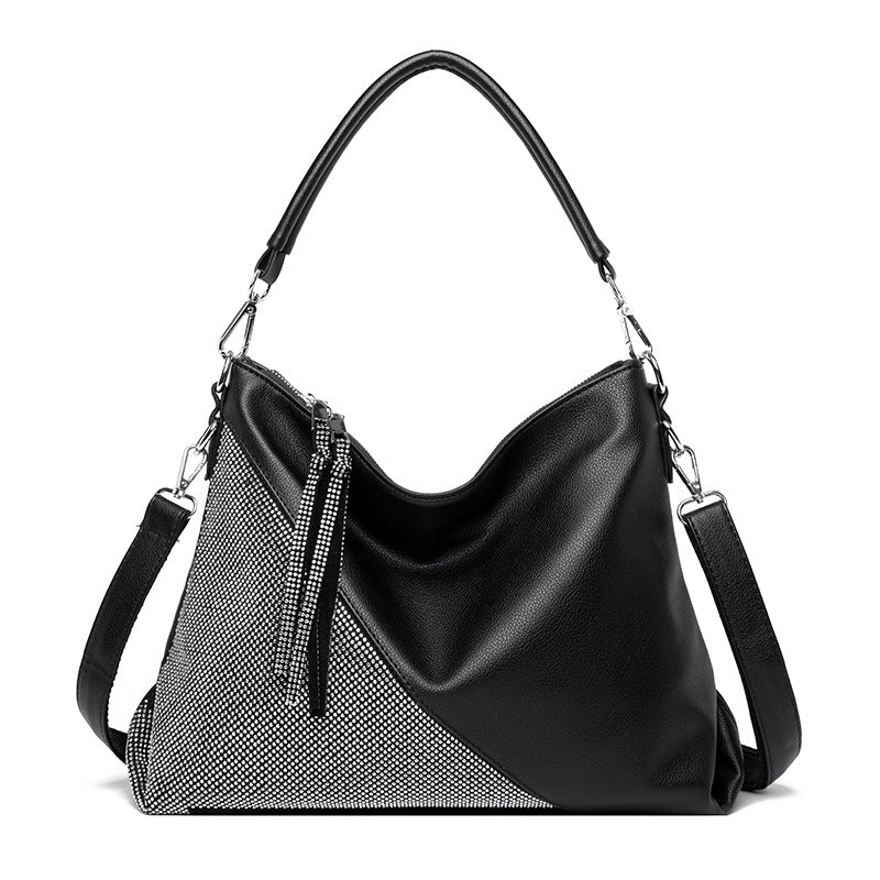 ELOAL Stylish Diamond Embellished Large Shoulder Bag