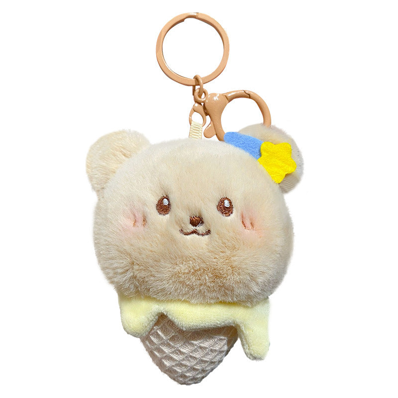 ELOAL Stylish Fluffy Ice Cream Cone Bag Charm for Accessories