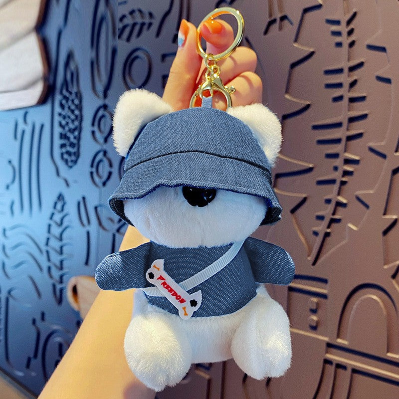 ELOAL Trendy Plush Puppy Bag Charm - Stylish Accessory for Pet Lovers