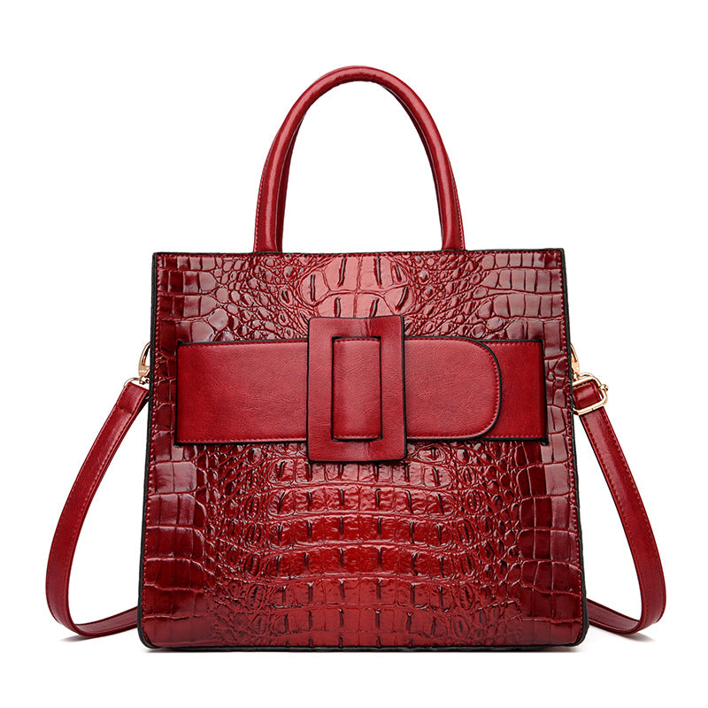 ELOAL Stylish Crocodile Pattern Women's Handbag
