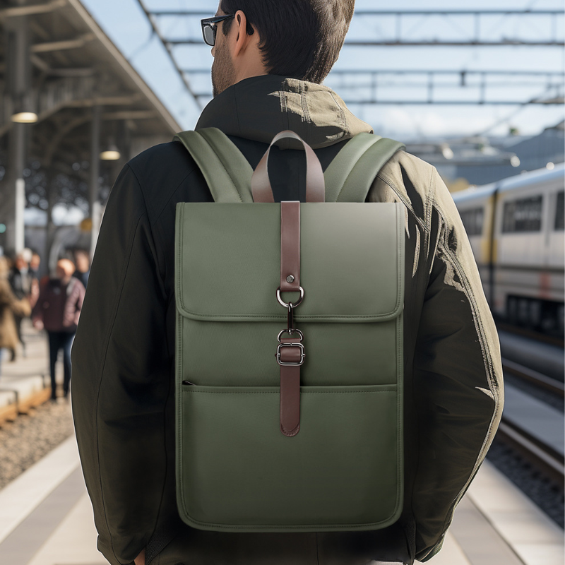 ELOAL Stylish Men's Travel Backpack with Flip Top Design