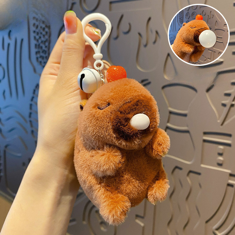 ELOAL Stylish Capybara Plush Bubble Bag Charm