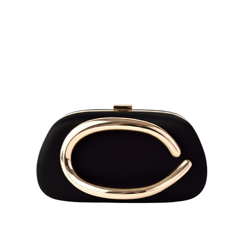 ELOAL Elegant Satin Evening Clutch with Gold Handle