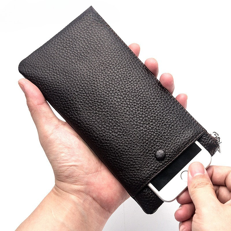 ELOAL Stylish Men's Long Zipper Wallet for Everyday Use