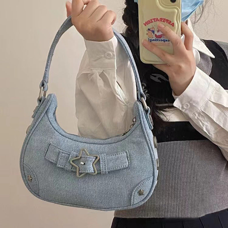 ELOAL Stylish Denim Shoulder Bag for Trendy Girls