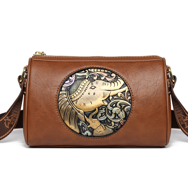 ELOAL Stylish Retro Embossed Shoulder Crossbody Bag