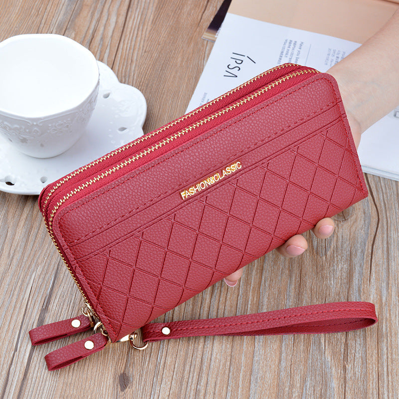 ELOAL Elegant Dual Zip Wallet for Stylish Organization