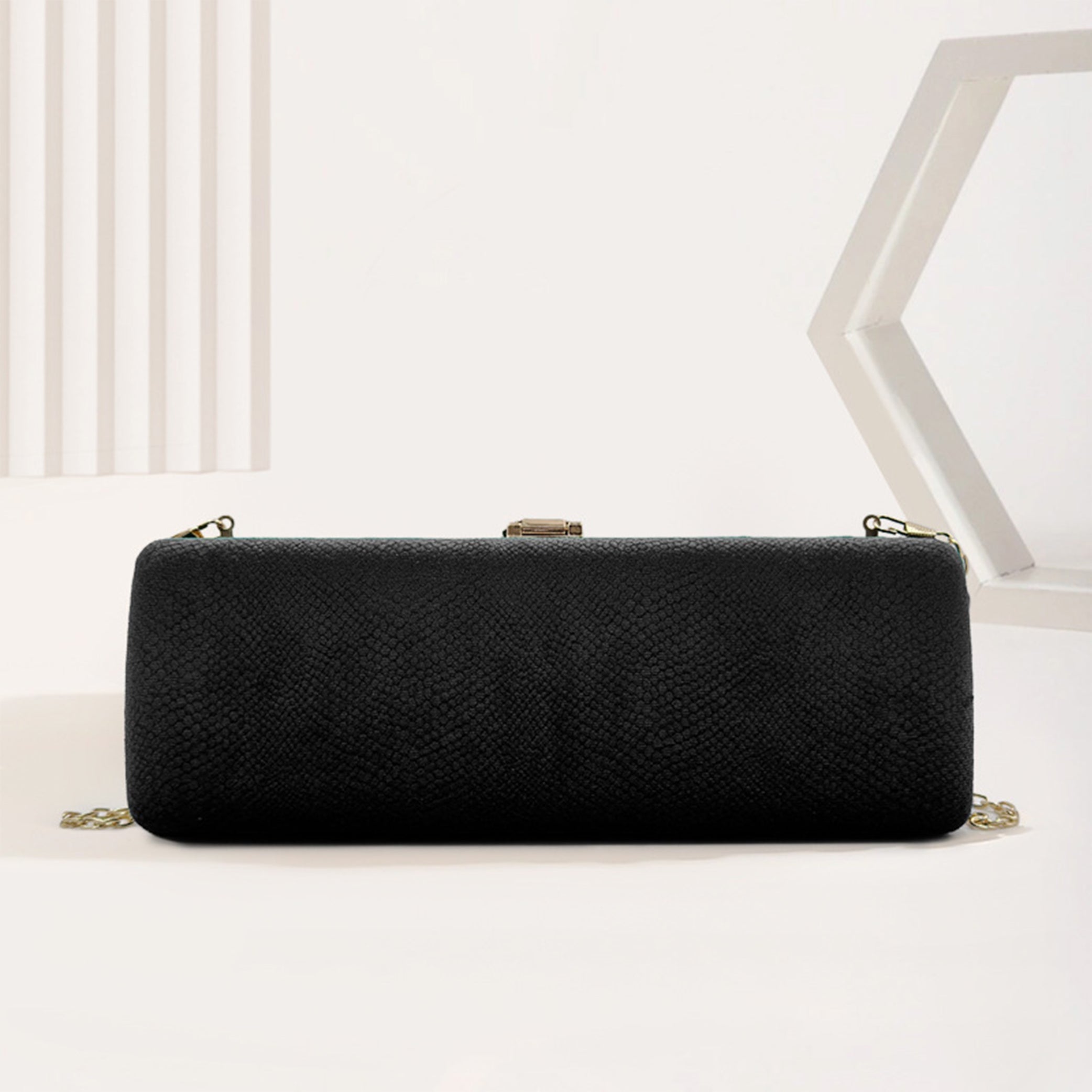 ELOAL Elegant Velvet Leaf Buckle Evening Clutch Handbag