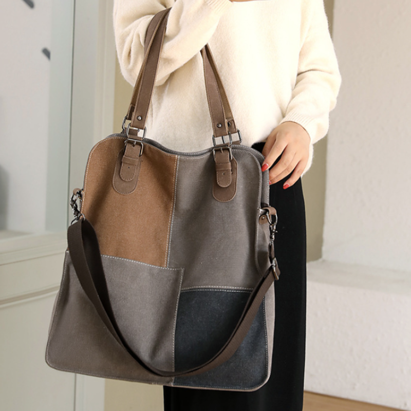 ELOAL Stylish Retro Patchwork Shoulder Bag for Everyday Use