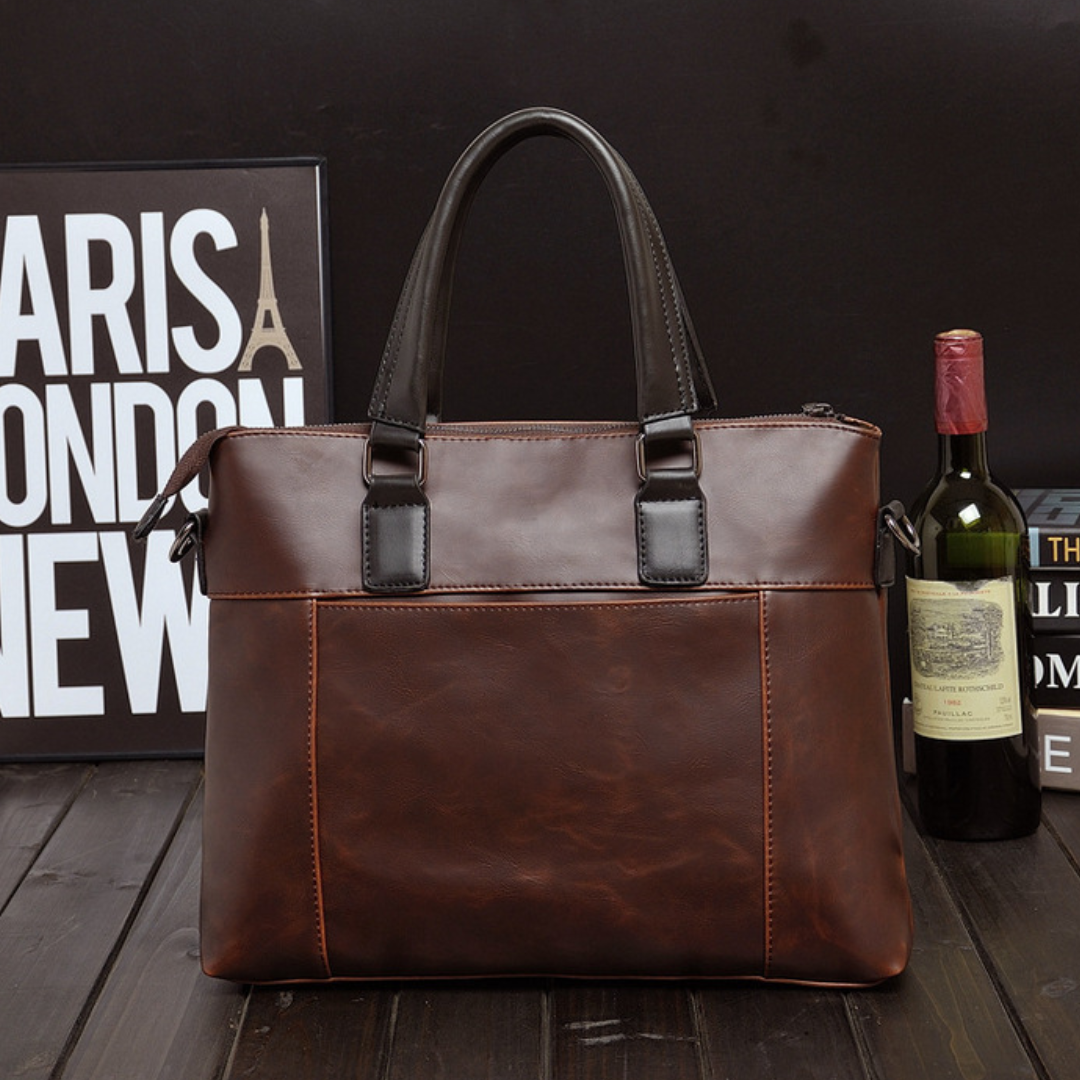 ELOAL Stylish Men's Leather Briefcase for Professionals