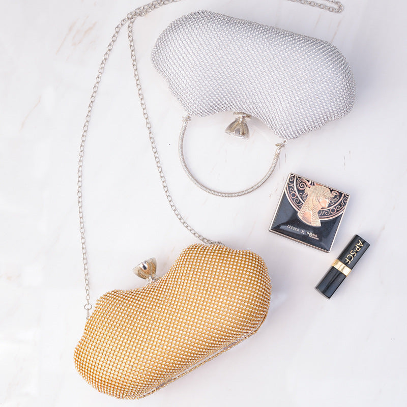 ELOAL Stylish Rhinestone Scallop Clutch Bag for Elegant Occasions