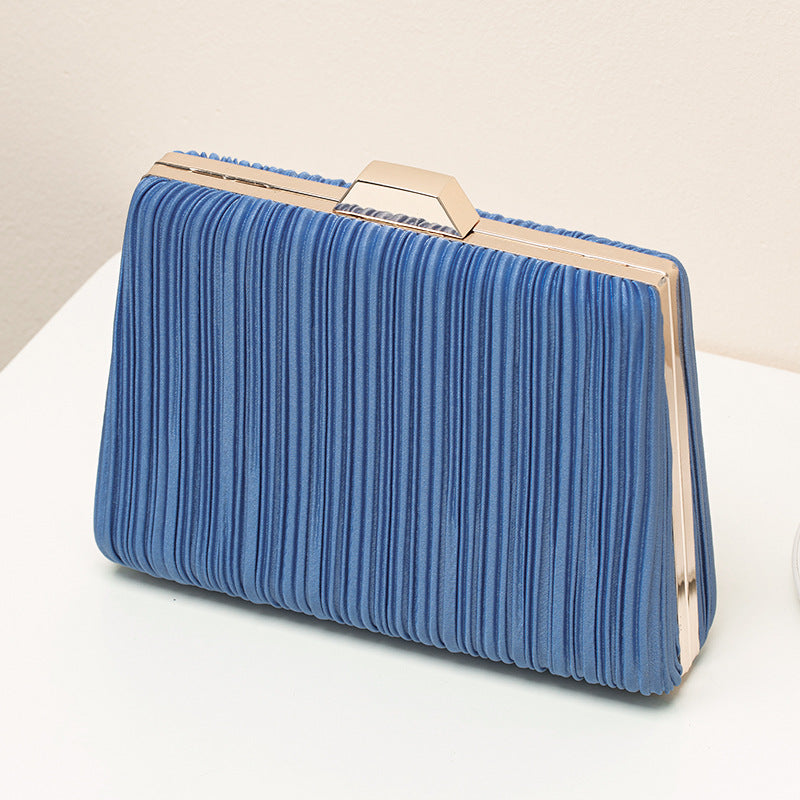 ELOAL Elegant Pleated Evening Clutch with Chain Strap