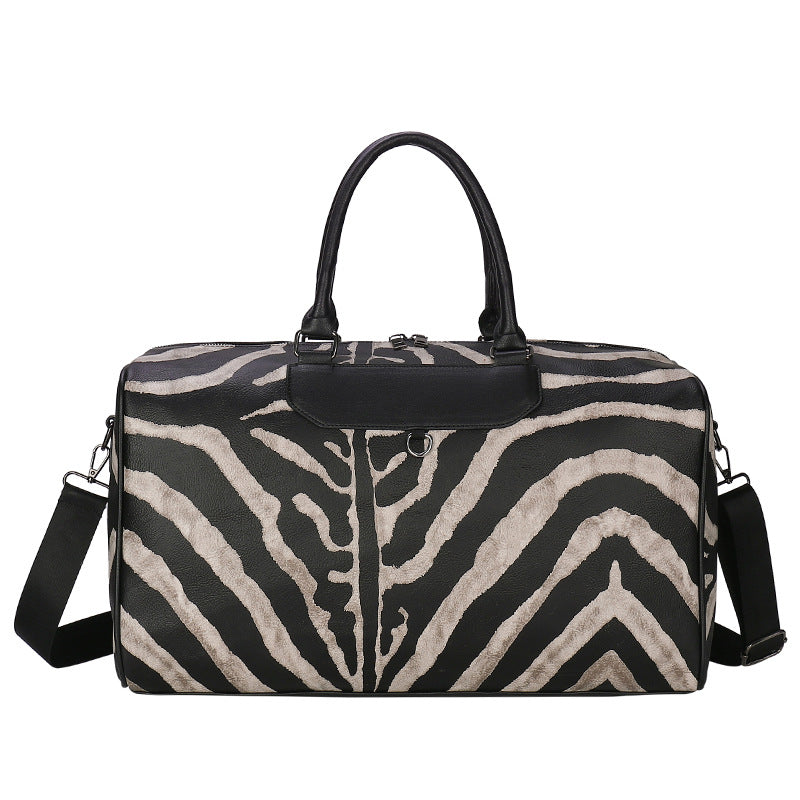 ELOAL Stylish Striped Sports Duffle Bag for Travel and Gym