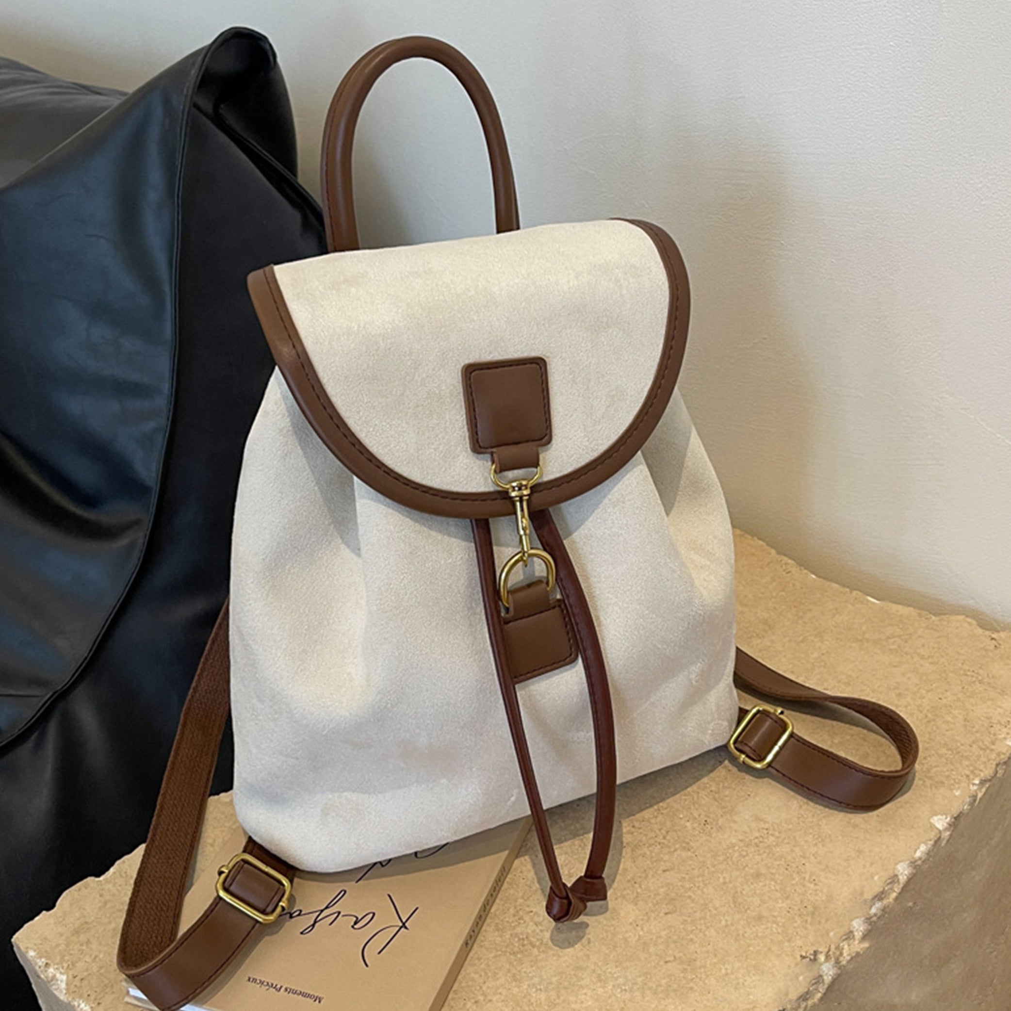 ELOAL Stylish Flap Drawstring Backpack for Trendy Everyday Use