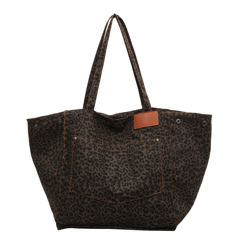ELOAL Stylish Leopard Print Casual Tote Bag for Everyday Use