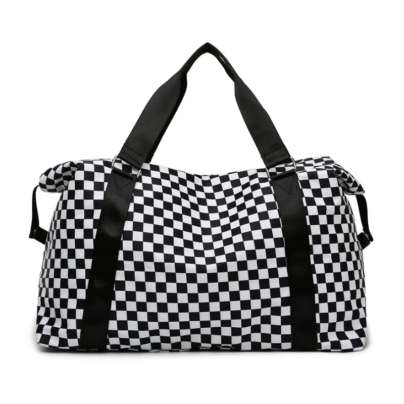 ELOAL Stylish Plaid Gym Bag with Dry and Wet Separation