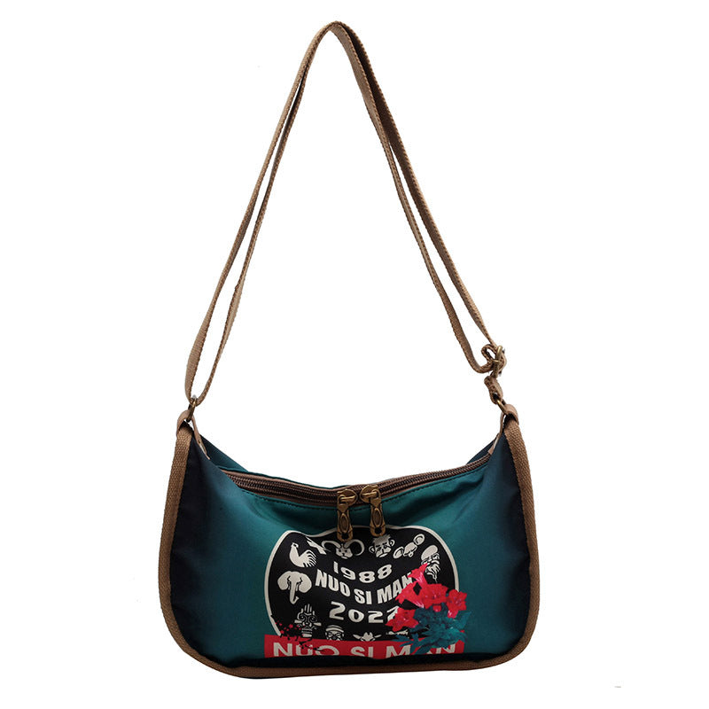 ELOAL Stylish Ethnic Denim Dumpling Crossbody Bag
