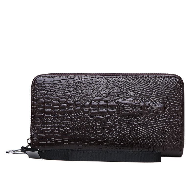 ELOAL Stylish Crocodile Pattern Men's Wallet for Casual Use