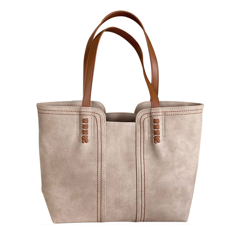 ELOAL Stylish Retro PU Leather Commuter Tote Bag