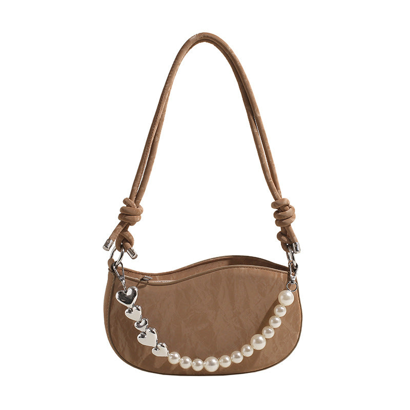 ELOAL Stylish Pearl Chain Mini Shoulder Bag