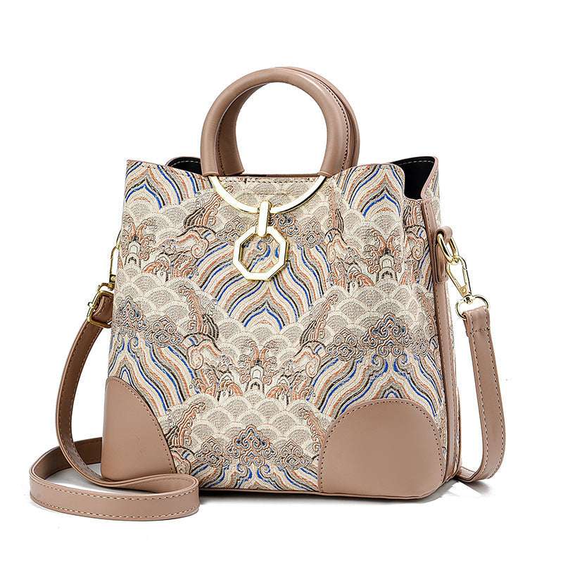 ELOAL Stylish Printed Textured Bucket Shoulder Bag