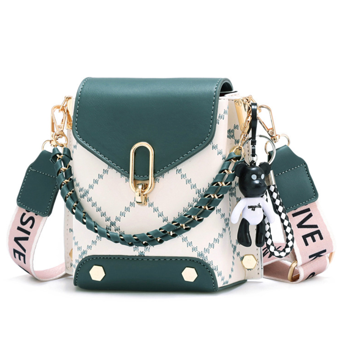 ELOAL Stylish Chain Bucket Crossbody Underarm Bag