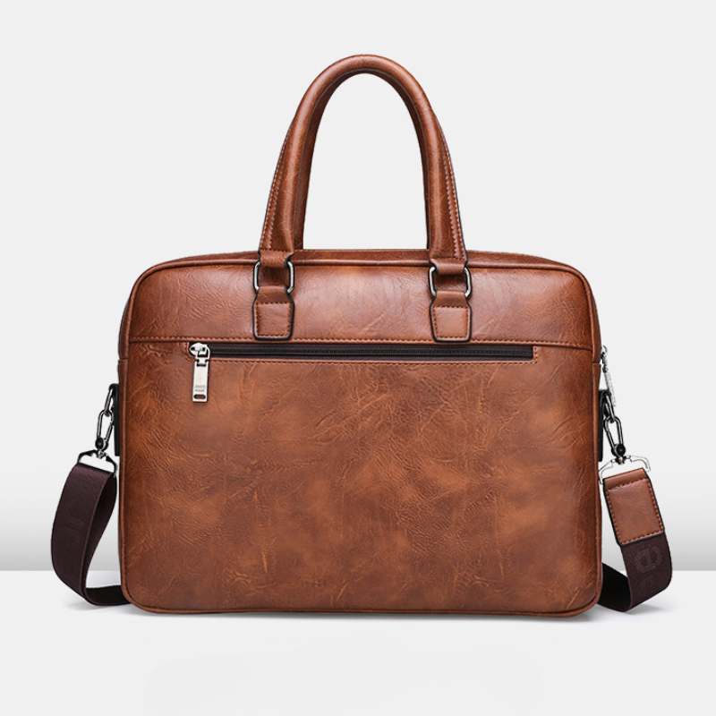 ELOAL Stylish Men's Leather Laptop Briefcase