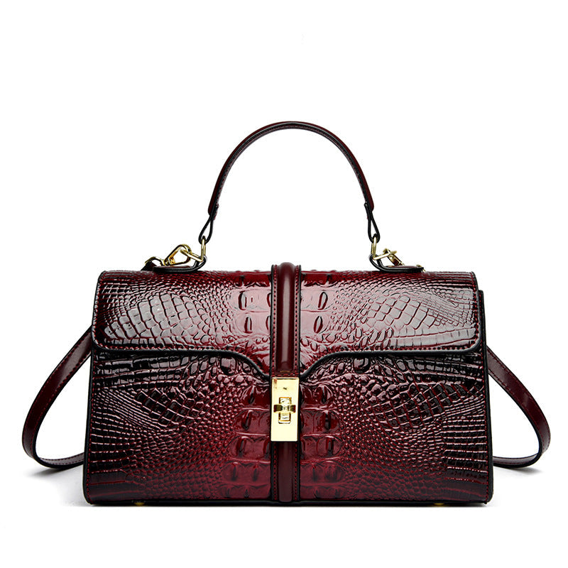 ELOAL Elegant Crocodile Pattern Luxury Handbag for Fashionable Women
