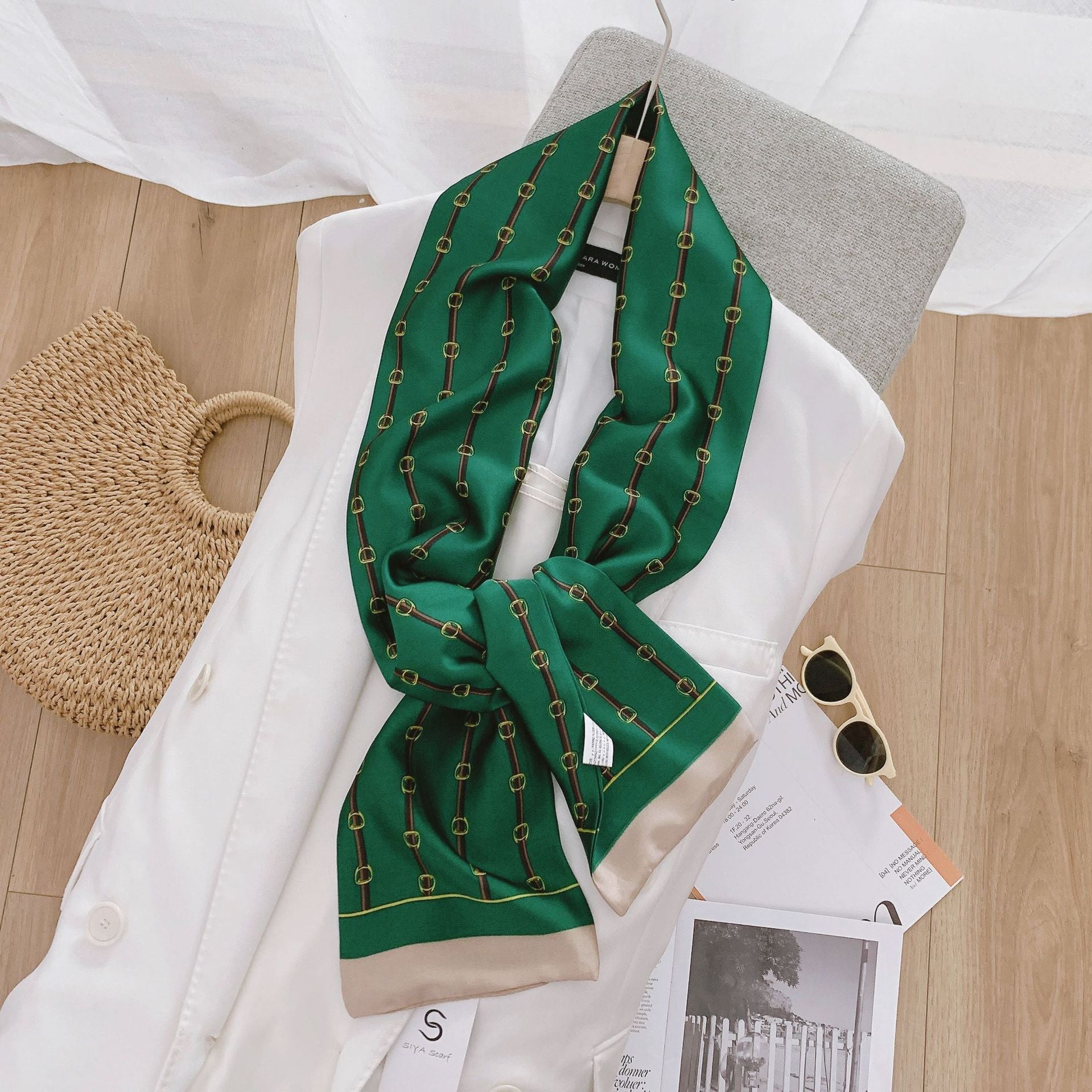 ELOAL Elegant Small Silk Scarf for Women - Fashionable Accessory