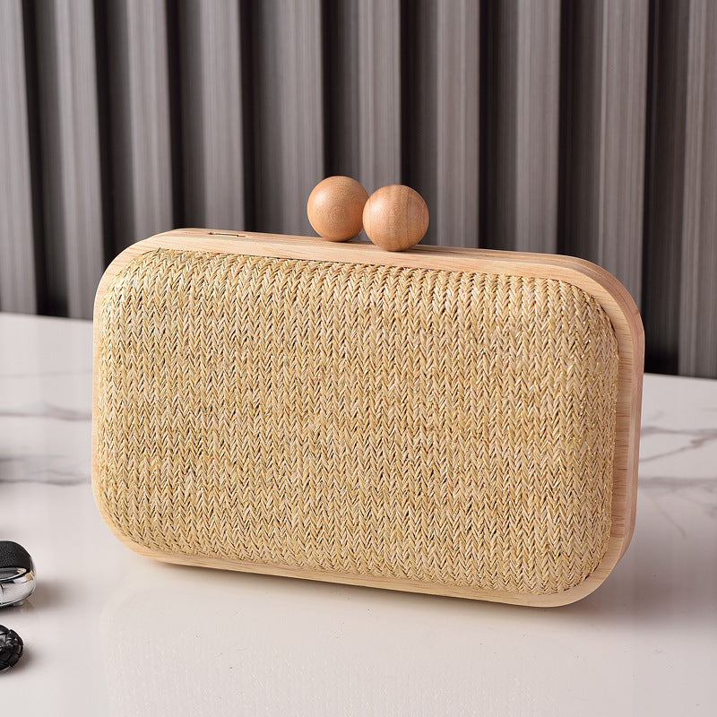 ELOAL Stylish Straw Woven Clutch Bag for Fashionable Outings