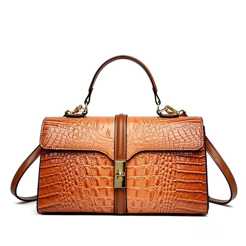 ELOAL Elegant Crocodile Pattern Luxury Handbag for Fashionable Women