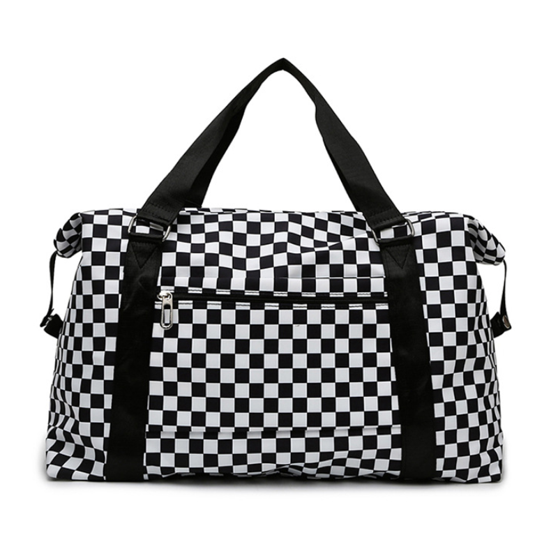 ELOAL Stylish Plaid Gym Bag with Dry and Wet Separation