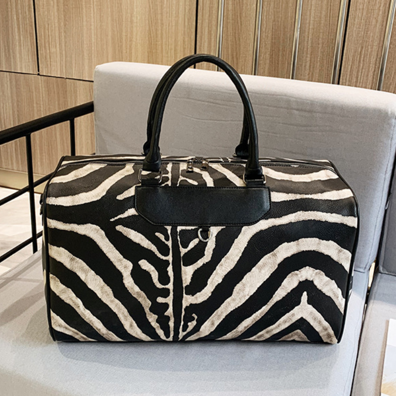 ELOAL Stylish Striped Sports Duffle Bag for Travel and Gym