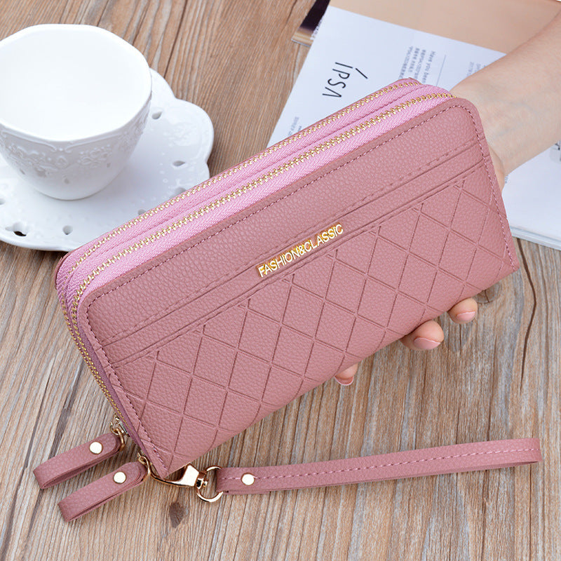 ELOAL Elegant Dual Zip Wallet for Stylish Organization