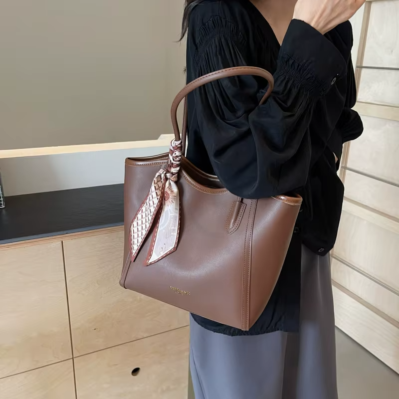 ELOAL Stylish PU Leather Tote Bag for Women