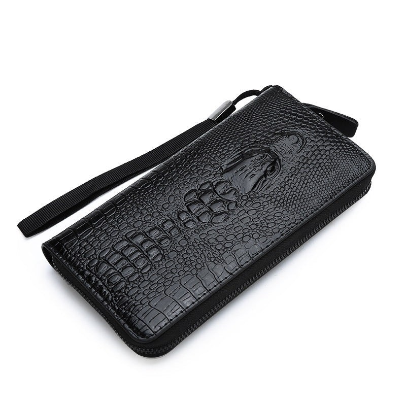 ELOAL Stylish Crocodile Pattern Men's Wallet for Casual Use