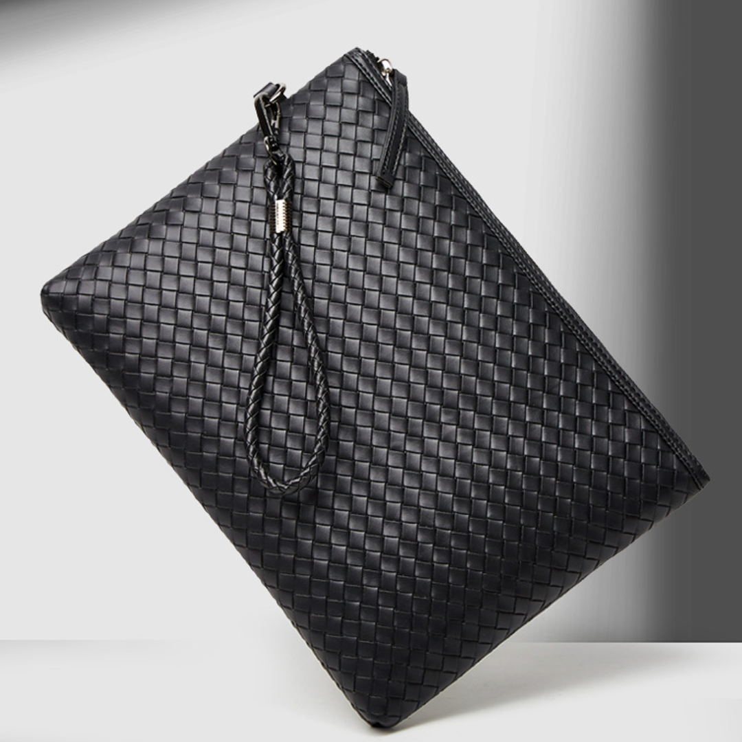 ELOAL Stylish Hand-Woven PU Leather Laptop Sleeve