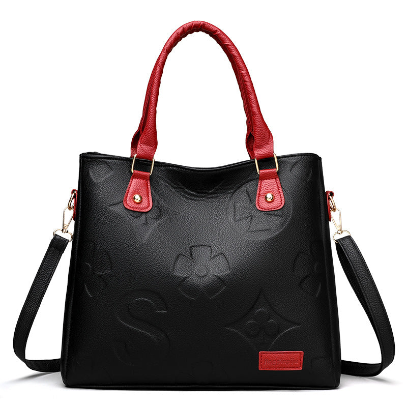 ELOAL Stylish Embossed Charm Tote Bag for Fashionable Everyday Use
