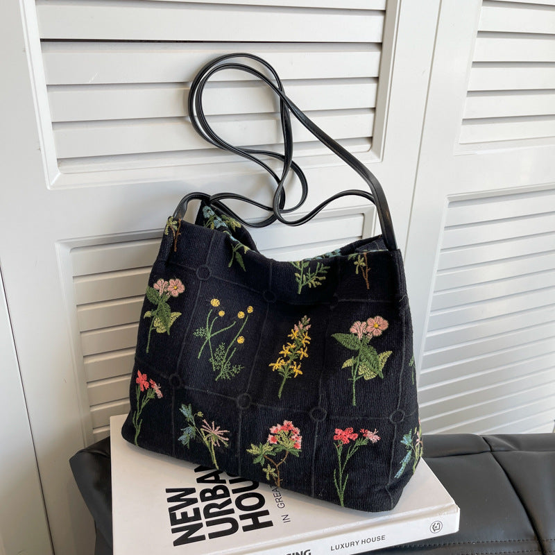 ELOAL Stylish Floral Print Cotton Shoulder Messenger Bag