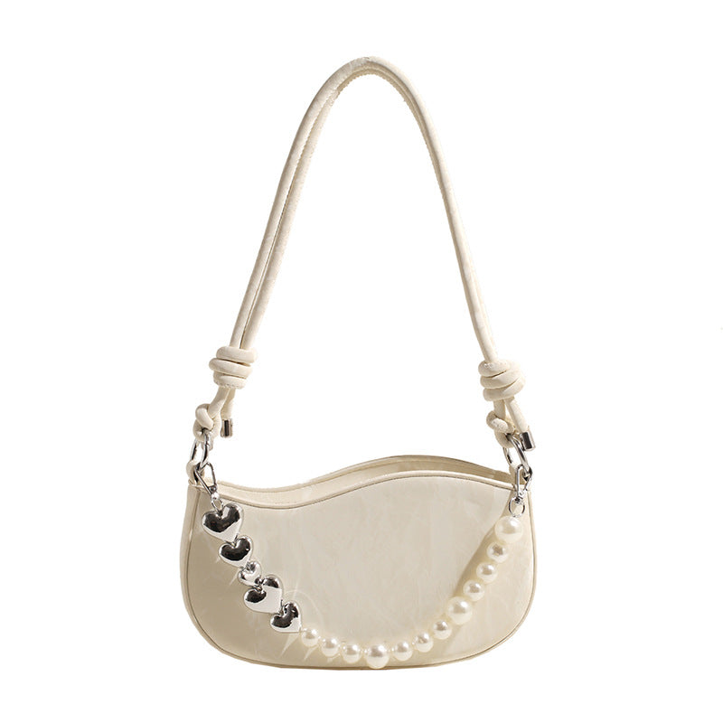 ELOAL Stylish Pearl Chain Mini Shoulder Bag