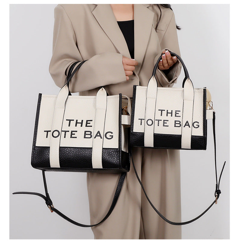 ELOAL Stylish Two-Tone Tote Handbag for Trendy Fashion Lovers