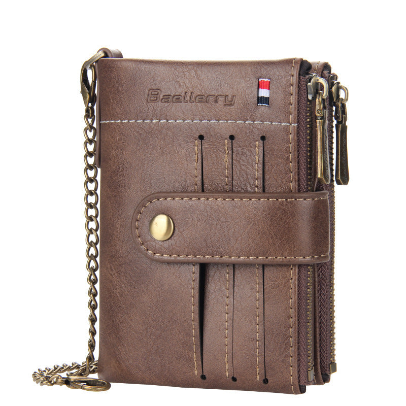 ELOAL Stylish Retro Vertical Zipper Wallet for Trendy Fashion Lovers