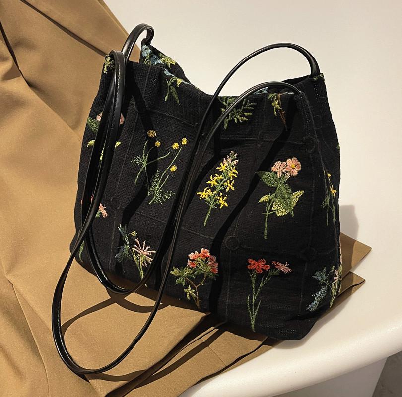 ELOAL Stylish Floral Print Cotton Shoulder Messenger Bag