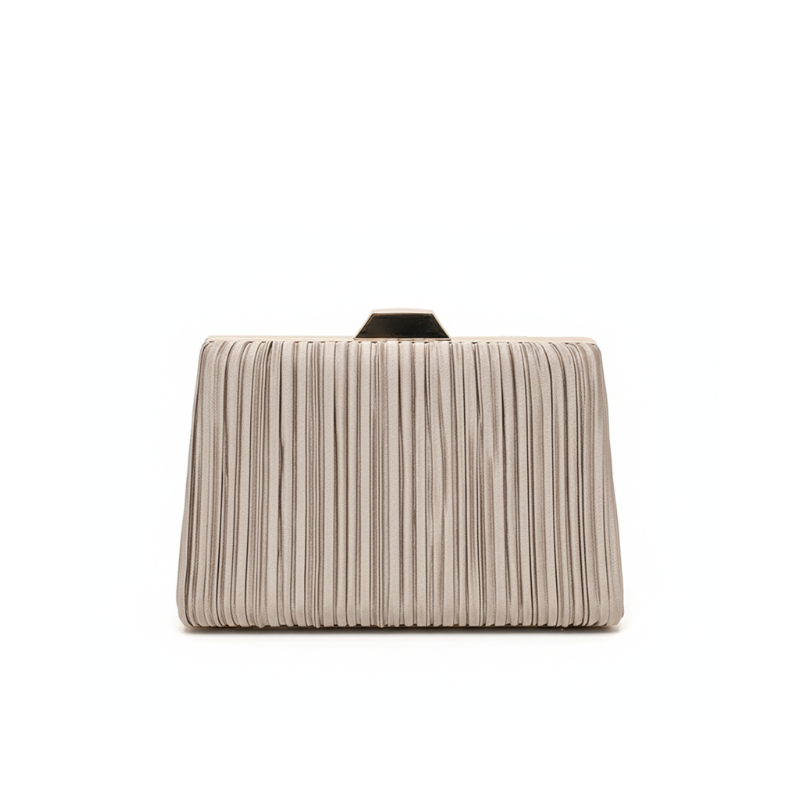 ELOAL Elegant Pleated Evening Clutch with Chain Strap