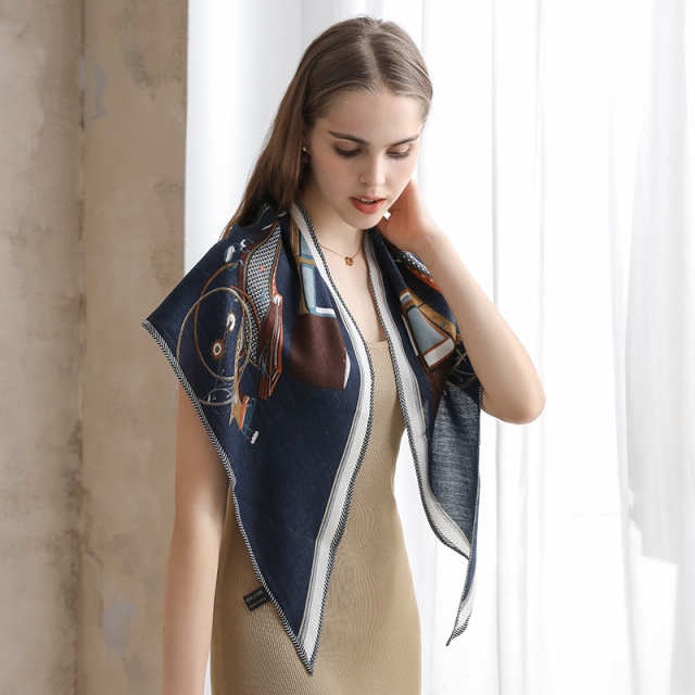 ELOAL Stylish Herringbone Pattern Triangle Scarf for Fashionable Looks