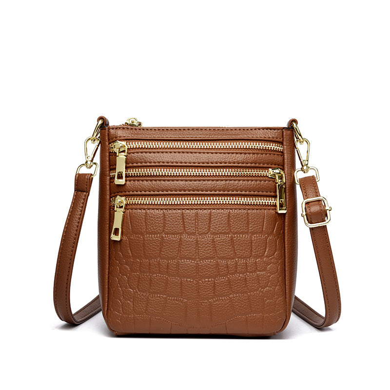 ELOAL Stylish Multi-Layer Crossbody Bag with Stone Pattern