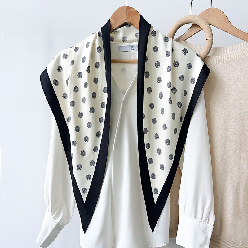 ELOAL Stylish Polka Dot Triangle Scarf for Fashionable Looks