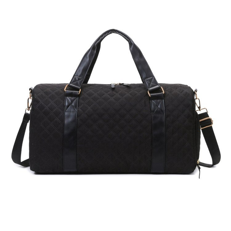 ELOAL Stylish Diamond Quilt Gym Duffel Bag
